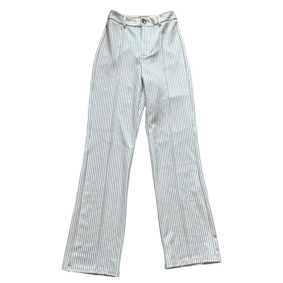 Verge Girl Striped Pants Flare White Black Casual U.S. Size 2 Extra Small - Picture 2 of 5